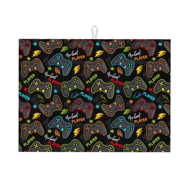 Fotbe Play Game3 Alfombrilla de Secado para Cocina con Estampado, 18x24 Pulgadas