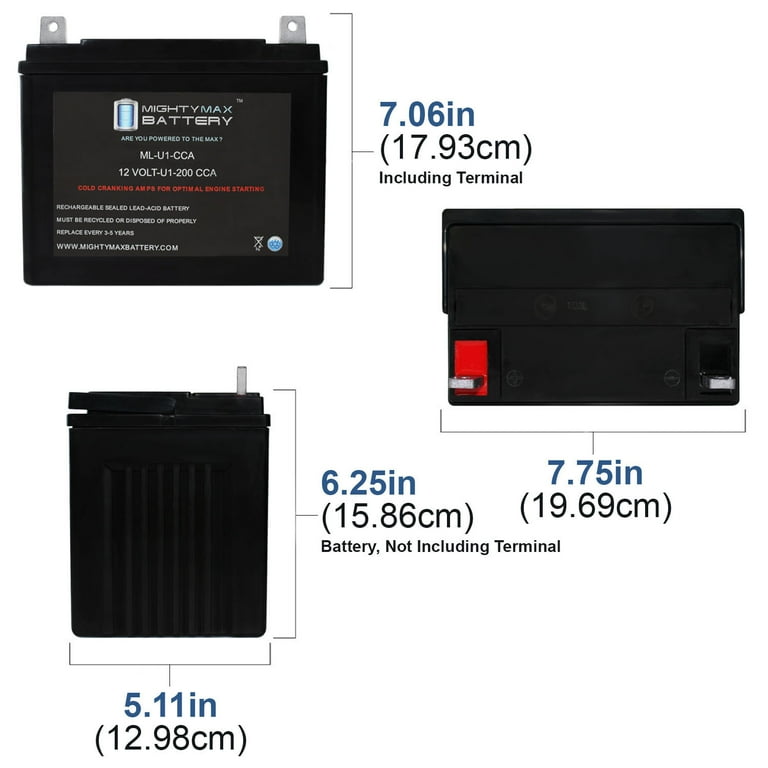 ML-U1 12V 200CCA AGM Battery for Exmark Lazer Z X 60 Lawn