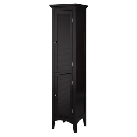 - Elegant Home Fashions Sicily Linen Tower with 2 Shutter Doors, Dark Espresso