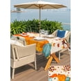 thumbnail image 4 of Outdoor Tablecloth with Umbrella Hole and Zipper, Thanksgiving Pumpkin Rectangle Table Cloth 60x84 Inch Waterproof Tablecloth, Orange Yellow Autumn Maple Leaf Picnic Table Cover for Patio Camping, 4 of 7