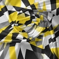 thumbnail image 7 of Ambesonne Yellow White Valance & Curtain, Squares and Houndstooh, 55"x36", Yellow Grey Black, 7 of 7