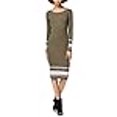 thumbnail image 3 of Bar III Womens Ribbed-Knit Midi Sweater Dress, Green, Small, 3 of 3