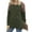 Green, variant on Women Colorblock Side Split Round Neck Raglan Long Sleeve Shirt