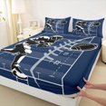 thumbnail image 3 of Homewish Football Print 4-Piece Full Size Sheets for Female Men Teens,Ball Game Bed Sheets,Sport Theme Lightweight Sheet Sets,Ultra Soft Home Decor, 3 of 7