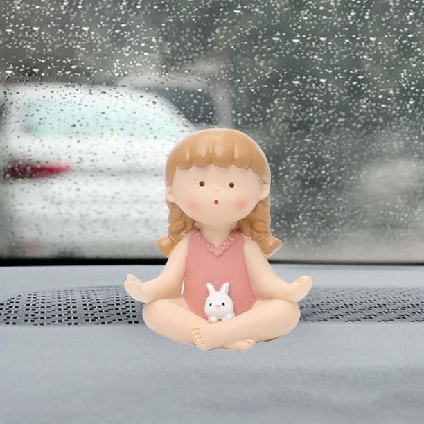 Adorable Yoga Pose Estatua Meditación Decoración Regalos creativo Resina coleccionable inconfundible Bunny Girl para escritorio Estantería Estilo loto BLESIY Estatua de pose de yoga