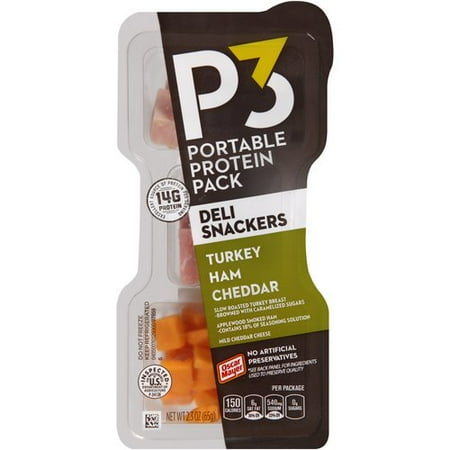 Oscar Mayer P3 Deli Snackers Turkey Breast, Ham, & Mild Cheddar Cheese Portable Protein Pack, 2.3 oz