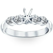 Pompeii 1/2ct Diamond Semi Mount Engagement Ring 14K White Gold Round Setting (G/H,I1)