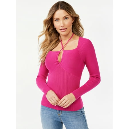 Sofia Jeans by Sofia Vergara Women's Ribbed Cut Out Top