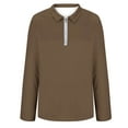 thumbnail image 3 of Chbgutlmr Workout Tops for Women Quarter Zip Lapel Neck Long Sleeve Breathable Athletic Tops for Golf Baseball, 3 of 5