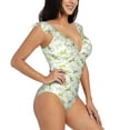 thumbnail image 3 of One Piece Swimsuit Women, Cute Lizard Gecko Green_D Ruffled Tummy Control Swimsuit Push Up Bathing Suit For Women, 3 of 8