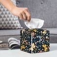 thumbnail image 5 of Goofa Flowers Butterfly Tissue Box Cover PVC Leather Tissue Holder Square Facial Tissue Case Facial Paper Organizer Dispenser for Bathroom, Vanity Countertop, 5 of 8