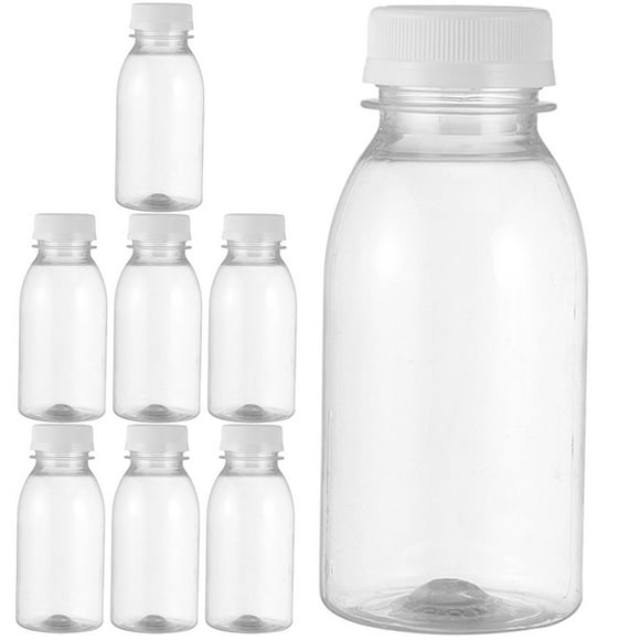 YOPTOP 8Pcs Household Juice Bottles Drinking Clear Bottles Reusable Milk Bottles Empty Bottles for Travel