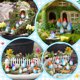 thumbnail image 2 of Mini Gnomes Dwarf Crafts DIY Decorations Accessories Mini Ornaments, Miniature Gnome Ornaments, Handmade Folk Art Decor, Festive Garden Accents, for Bedroom, Wooden Craft Stand, Metal Base, Small, 2 of 8