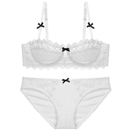 GENGING Lingerie for Women Thin Sponge Transparent Bra With Large Chest And Small Lace Women s SexyGather And Lift For Breathability Lingerie Bra Set