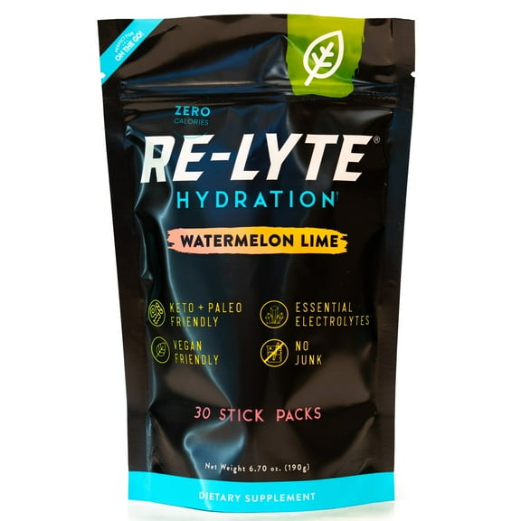 Redmond Re-Lyte® Hydration Drink Mix (Watermelon Lime), 30 Stick Packs
