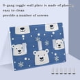 thumbnail image 3 of Yayeee Toggle Light Switch Wall Plate 2-Gang 4.56"x4.48" Decorative Outlet Cover, White Polar Bear, 3 of 7