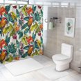 thumbnail image 7 of Orinice  Nature Shower Curtain, Tropical Birds of Paradise and Exotic Flowers Hibiscus Orchid Summertime Retro Art, Cloth Fabric Bathroom Decor Set with Hooks,  60x72, 7 of 7