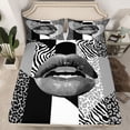 thumbnail image 2 of jejeloiu Chic Leopard Pattern Twin Sheet Sets,Black Gray White Bedding Cheetah Lover 3pcs, 2 of 7