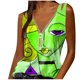 thumbnail image 1 of Blusa informal con estampado de cuello en V sin mangas a la moda de talla grande para mujer Pompotops lopia997173, 1 of 5