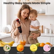 VAVSEA Immersion Blender, 1100W 5-in-1 Hand Blender, 24-Speed Stick Blender for Small Kitchen, Splash-Resistant Handheld Blender Mixer with Turbo Mode for Smoothies, Baby Food, Black