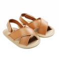 thumbnail image 1 of Baby Boys Roma Sandals Cross Hollow Out Soft Sole Summer Beach Shoes First Walkers, 1 of 5
