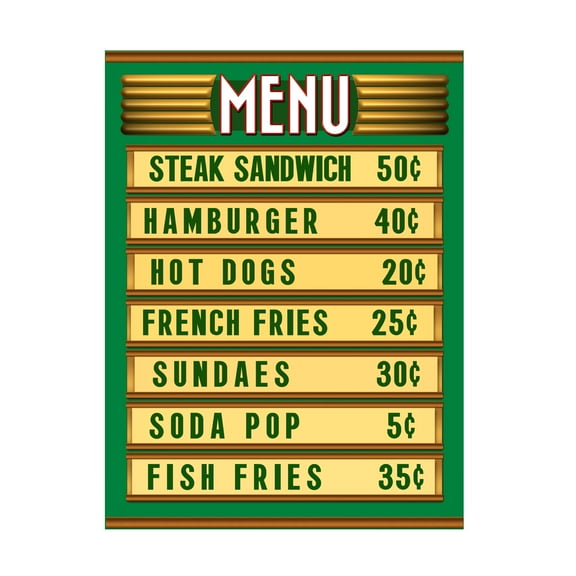RetroPlanet 'Green Burger Joint Menu' Canvas Art
