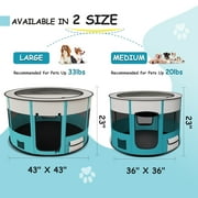 Dog Playpen,LAKWAR Large Pet Playpen for Dogs & Cats, 10.23 sq ft Pet Pen Playpens Foldable Portable Indoor Outdoor House with Carrying Case for Cat Puppy Rabbit