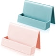 thumbnail image 1 of 2 Piezas Porta Tarjetas de Visita para Escritorio Estuche de Plástico Moderno para Tarjetas de Presentación Soporte de Exhibición Estante para Tarjetas de Visita de Mesa para Mujeres y Hombres (Rosa,, 1 of 5