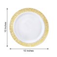 thumbnail image 3 of Efavormart 50 Pcs - White with Gold Trimmed 10.25" Round Disposable Plastic Plate for Wedding Party Banquet Picturesque Collection, 3 of 11