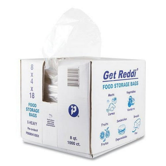 Inteplast Group  Pinch & Seal Zipper Food Storage Bags, 8 Quart, 1000 Ct