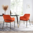thumbnail image 3 of Modway Jovi Performance Velvet Dining Armchair Set of 2 in Black Orange, 3 of 8
