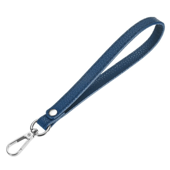 Uxcell Wristlet Strap [1PCS] - Genuine Leather KeyChain Hand Strap - [Blue-Silver-8.27In] Replacement Wrist Strap