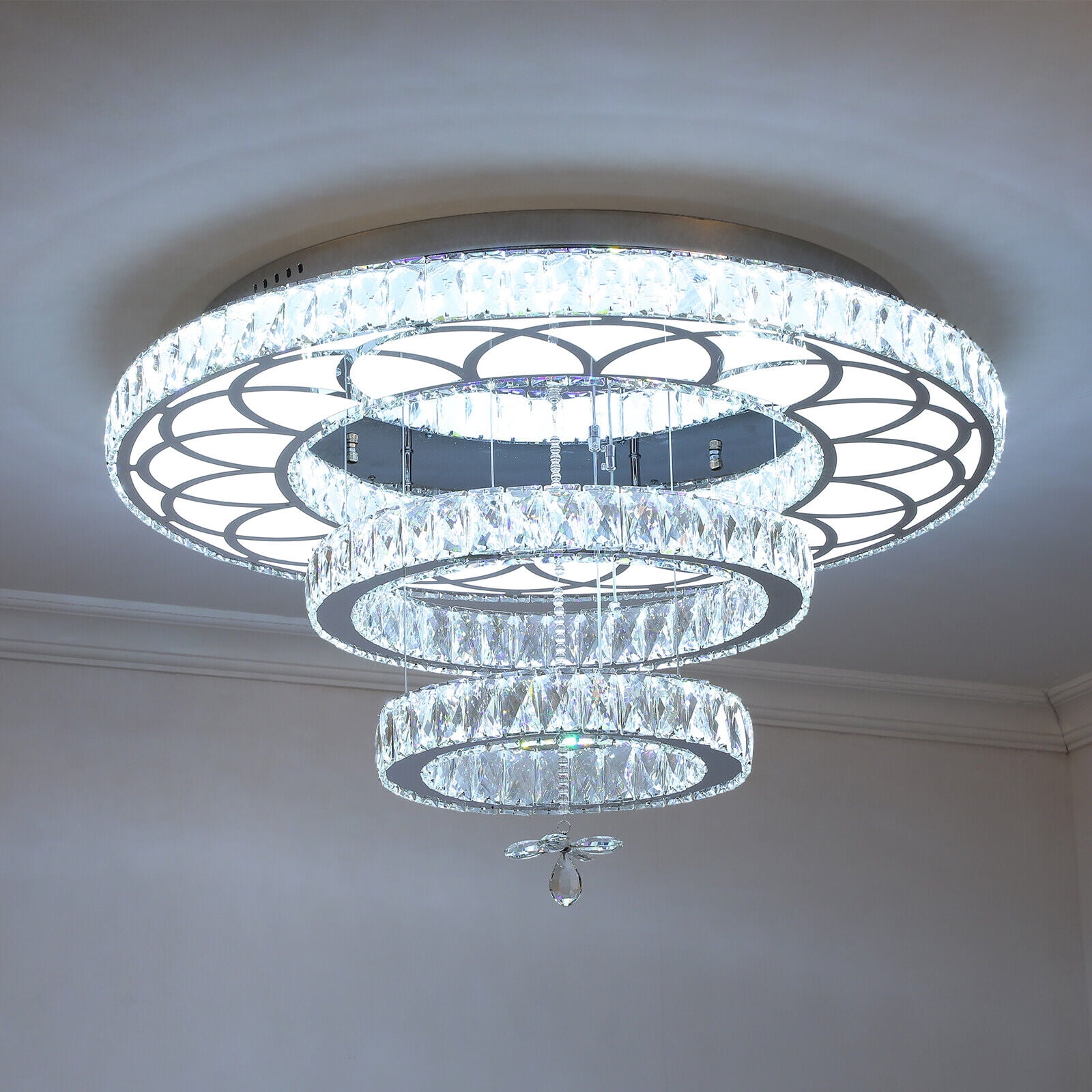 SHZICMY Modern Luxury Crystal Ceiling Chandelier Lamp Pendant Lights
