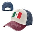 thumbnail image 7 of Men Women Mexican Flag Distressed Twill Cotton Baseball Cap Vintage Adjustable Dad Hat, 7 of 7
