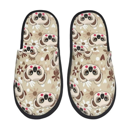 

House Slippers for Women Men - Floral Koala Print Warm Non-slip Mens Womens Slippers Cozy Slip-on House Shoes Bedroom Outdoor Indoor Slippers for Men
