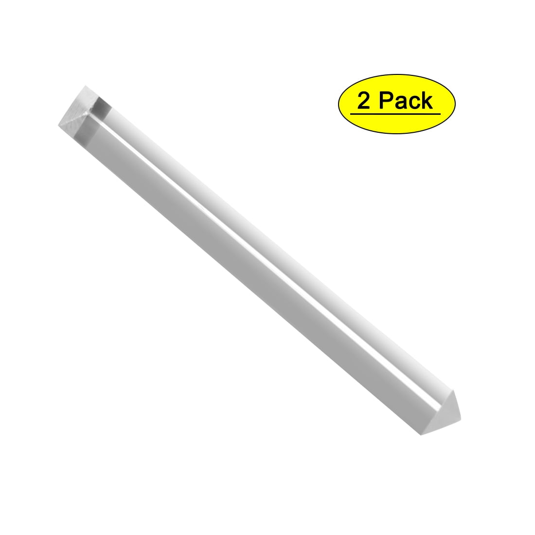 25mmx25mmx250mm Triangular Shape Solid Bar Acrylic Rod Clear 2pcs