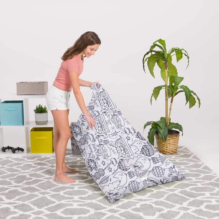 Poltrona A Sacco Posh Beanbags Twist 200 Litri - Tessuto Colorato Creature Divertenti - Fodera Rimovibile E Lavabile - Per Bambini