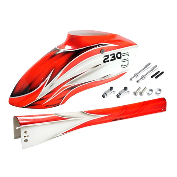Microheli Airbrush Fiberglass Red Racing Fuselage - BLADE 230 S / V2 / Smart