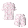 thumbnail image 6 of "Wukai Cute Rabbit Women's Pajama Set - Short-Sleeve Top and Shorts with Elastic Waistband and Pockets for Loungewear, Yoga, and Casual Wear-Large, 6 of 8