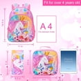 thumbnail image 2 of Set de mochilas WZLVO Unicorn para niñas de 16 pulgadas con lonchera, 2 of 8