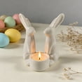 thumbnail image 5 of AURIGATE Easter White Ceramic Bunny Candle Holder 3.9×5.1in, Cute Rabbit Shaped Ceramic Candle Stand, Spring Easter Decorative Candle Holder for Home Table Easter Party Decoration, 5 of 8