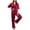 Wine Red, variant on Ekouaer Silk Satin Pajamas Set Women Short Sleeve Pj Sets Button Down Sleepwear 2 Piece Soft Loungewear