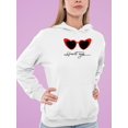 thumbnail image 2 of Retro Red Heart Sunglasses Hoodie Women -Image by Shutterstock, Female Medium, 2 of 4