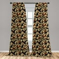 thumbnail image 5 of Ambesonne Camouflage Curtains, Pixel Art Abstract, Pair of 28"x63", Brown Black Sepia, 5 of 5