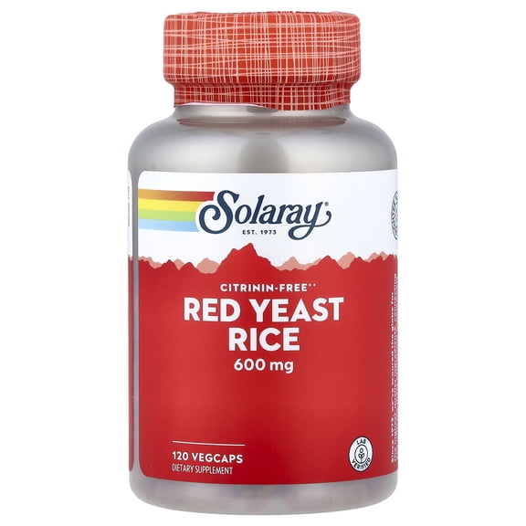 Solaray Red Yeast Rice, Healthy Heart & Cardiovascular Support, Non-Irradiated & Citrinin-Free, 120 Serv, 120 VegCaps