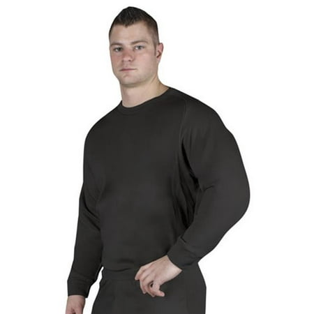 Fox Outdoor 64-93 BL XXL Extreme Cold Weather Polypropylene Underwear Crewneck Top, Black - 2X