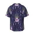 thumbnail image 2 of Wukai Lavender Flowers Men's Casual Short-Sleeve Button Down Shirt - Lightweight Summer Dress Shirt for Daily Wear-Large, 2 of 7