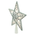 thumbnail image 4 of Northlight 9" LED Lighted Silver Glitter Star Christmas Tree Topper, Warm White Lights, 4 of 4