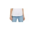 thumbnail image 3 of Style & Co Women's Dolman-Sleeve Henley Linen-Blend Top White Size Large, 3 of 3