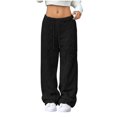 thumbnail image 2 of Womens Fluffy Pajama Pants Fuzzy Fleece Flannel Cozy Drawstring Lounge Pant Winter Warm Pj Bottoms Black L, 2 of 7